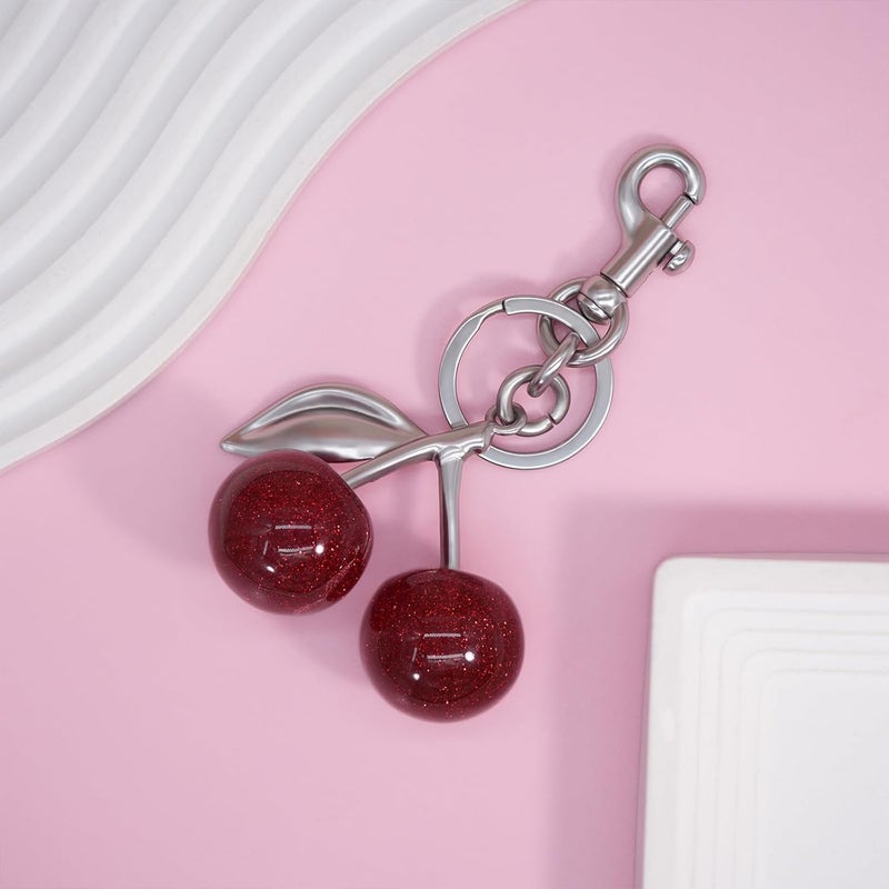 nylry Cherry Keychain & Bag Charm - Cute Cherry Accessories for Women - Gift - Image 3